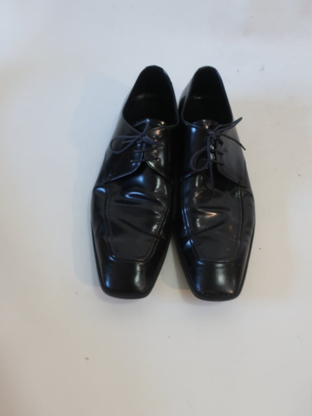 Mens Prada Black Leather Square Toe Oxford Lace Up Shoes 11 - Picture 8 of 16
